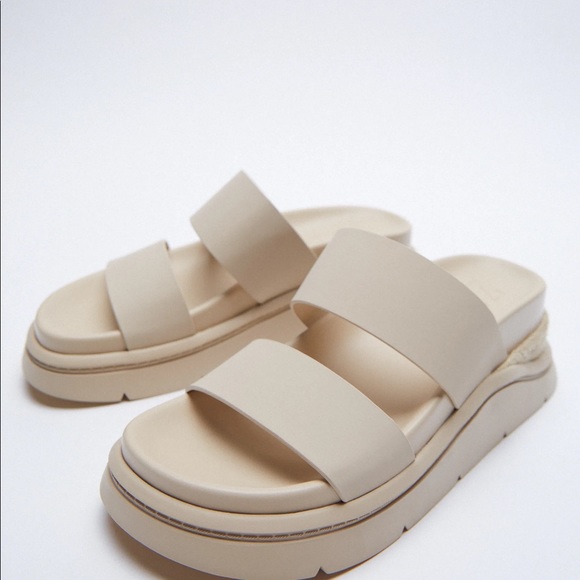 Zara Rubberized Flat Sporty Sandals